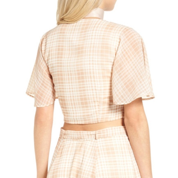 New! Privacy Please Zorn Surplice Neck Crop Top - Picture 2 of 4